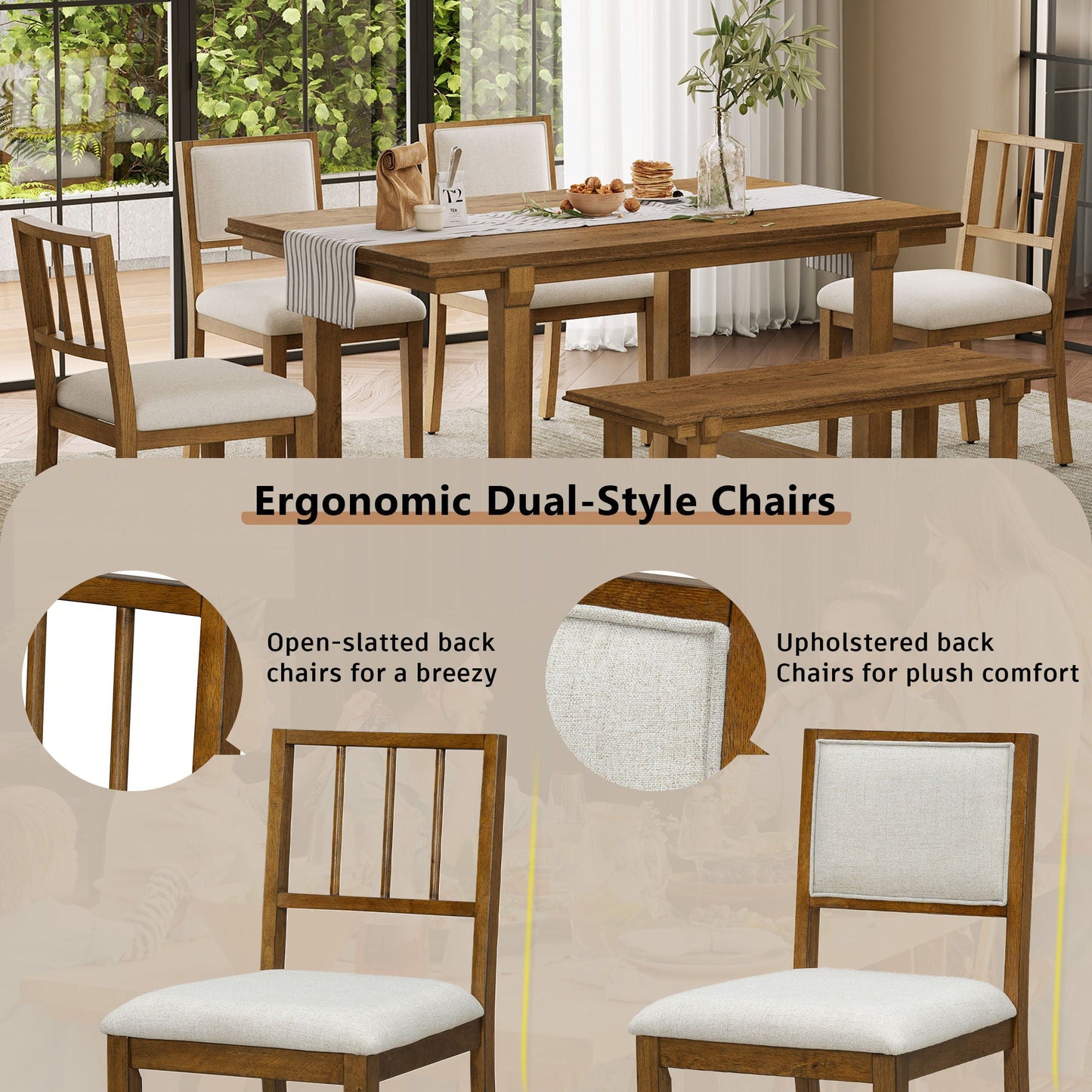 6 Piece Kitchen & Dining Room Furniture