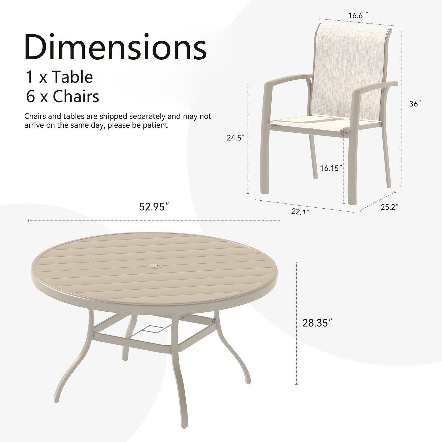 7 Pieces Patio Dining Set