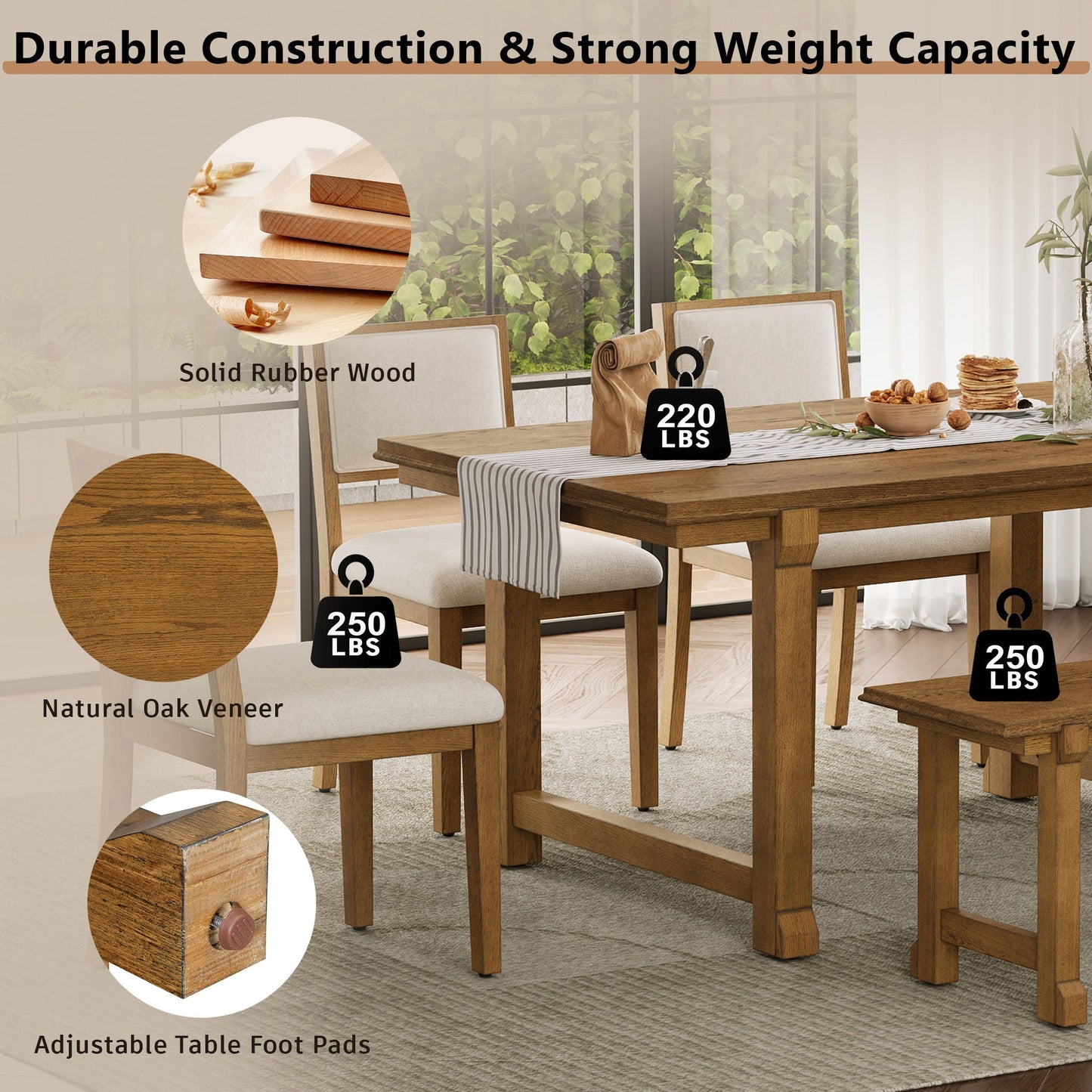 6 Piece Kitchen & Dining Room Furniture