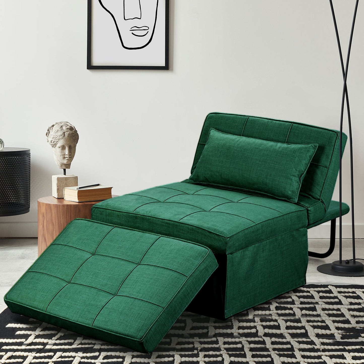 Ainfox 71inch Convertible Sofa Bed Navy Blue,4-in-1 Folding Sofa