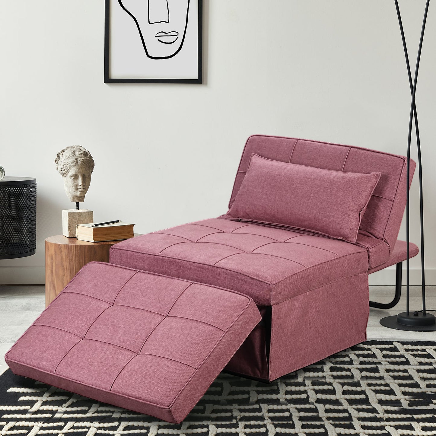 Ainfox 71inch Convertible Sofa Bed Navy Blue,4-in-1 Folding Sofa
