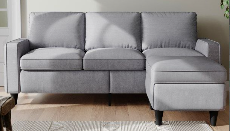 light grey Sofas for families, apartments, dorms, bonus rooms, compact Spaces with lounge lounges L-shaped design for the chaise