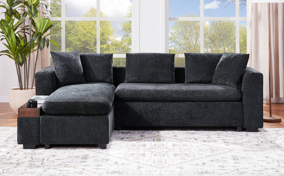 L-Shaped Chenille Sectional Sofa