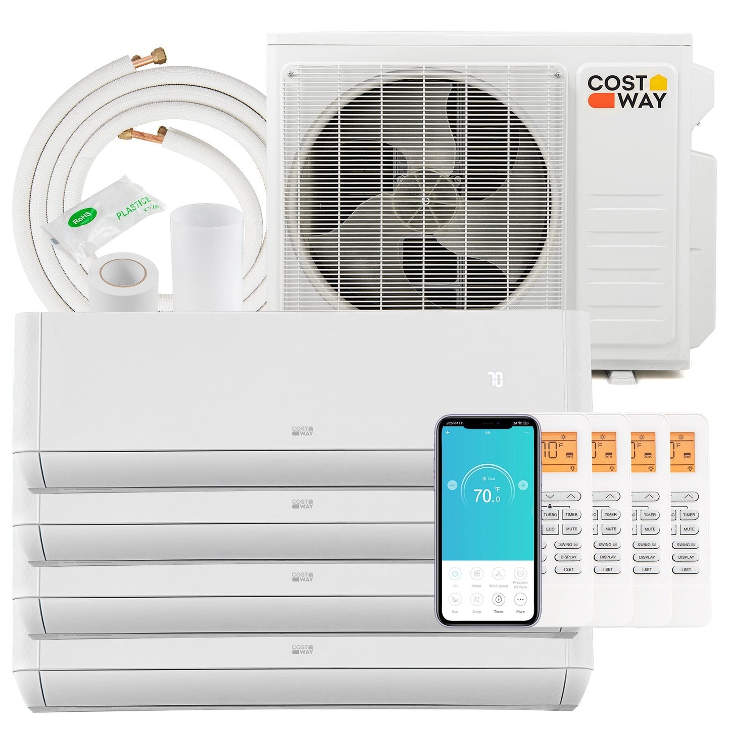 36000 BTU 4 Zone 21.5 SEER2 Mini Split AC with Heat Pump