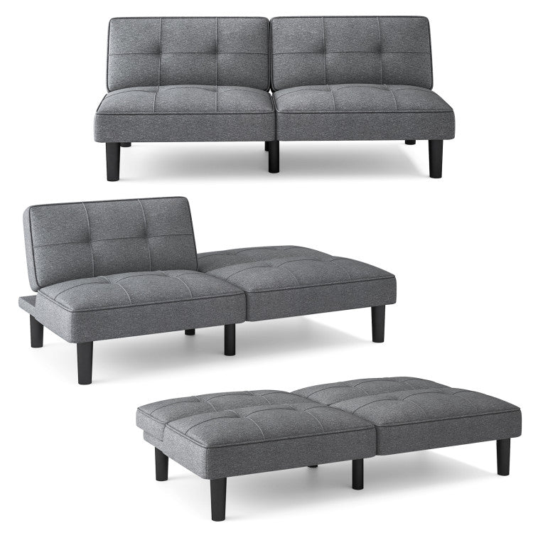 3-Piece Bedroom Bundle: Bedside Table with 3 Drawers+Modern Accent Chair+Convertible Folding Futon Sofa Bed