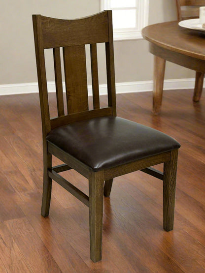 Mission Quarter Sawn Oak Round Dining Table Set - 40"