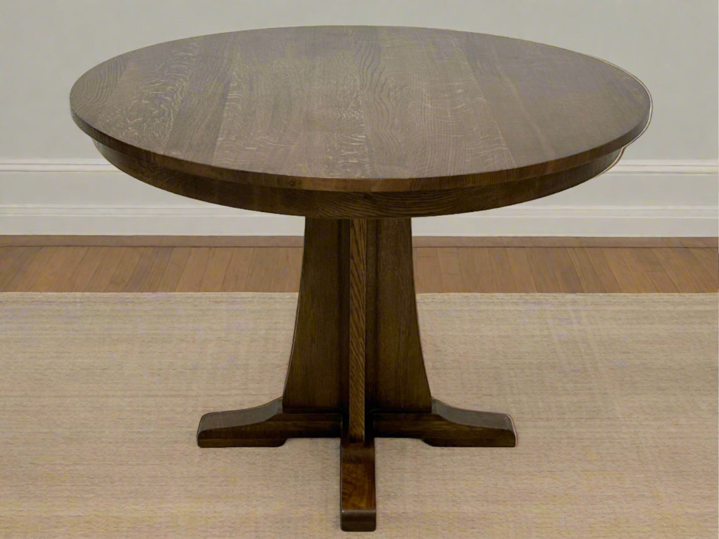 Mission Quarter Sawn Oak Round Dining Table Set - 40"