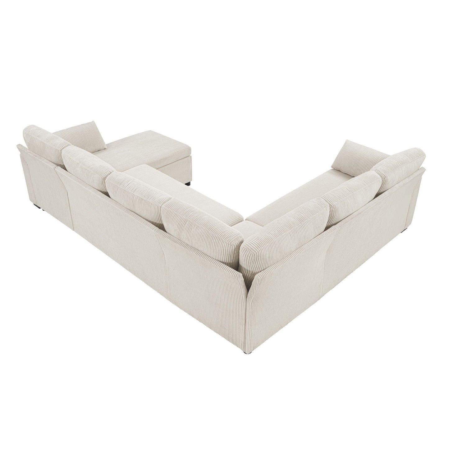 Convertible U-Shaped Sectional Sofa Bed With Reversible Chaise