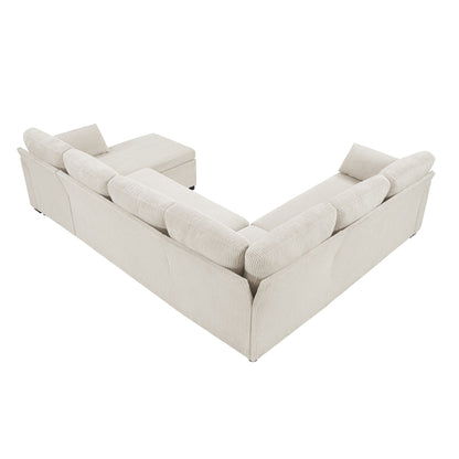 Convertible U-Shaped Sectional Sofa Bed With Reversible Chaise