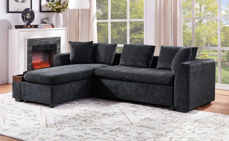 L-Shaped Chenille Sectional Sofa