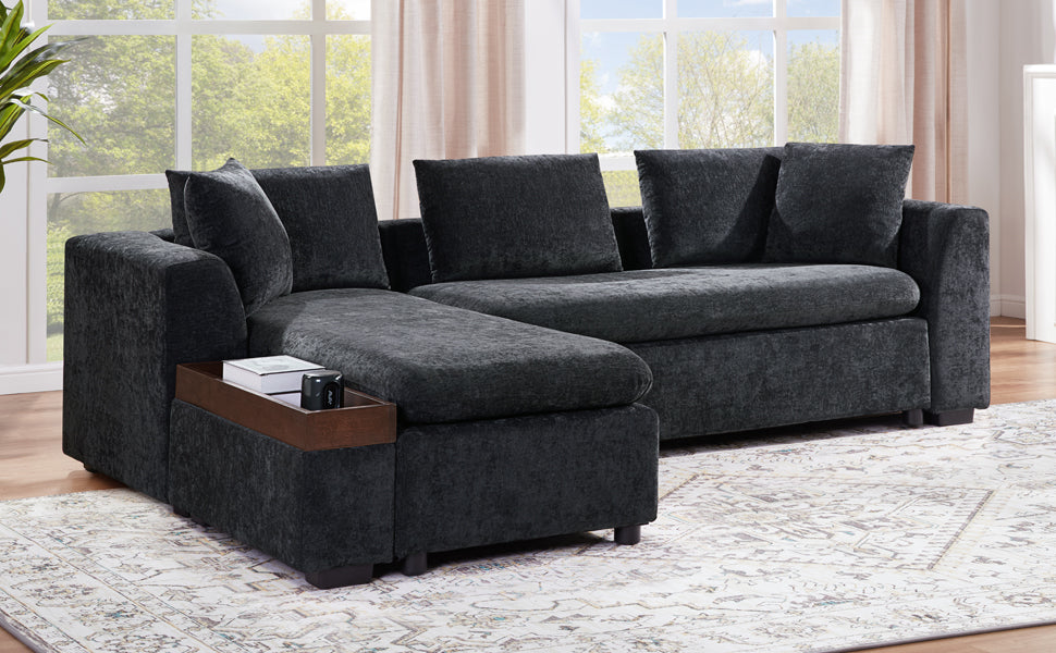 L-Shaped Chenille Sectional Sofa