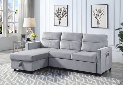 Ivy - Reversible Sleeper Sectional Sofa With Storage Chaise And Side Pocket