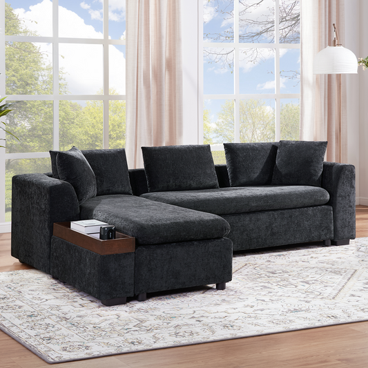 L-Shaped Chenille Sectional Sofa