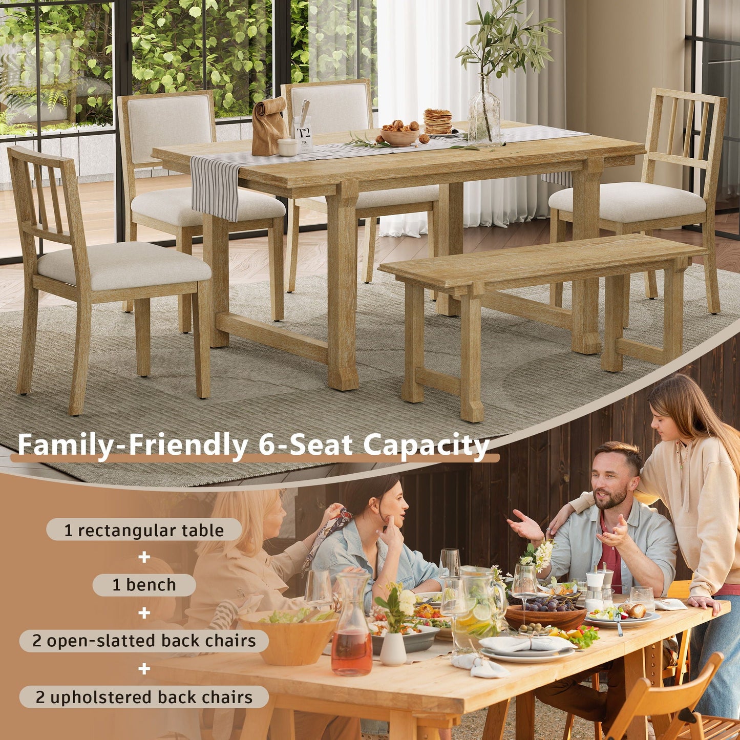 6 Piece Kitchen & Dining Room Furniture