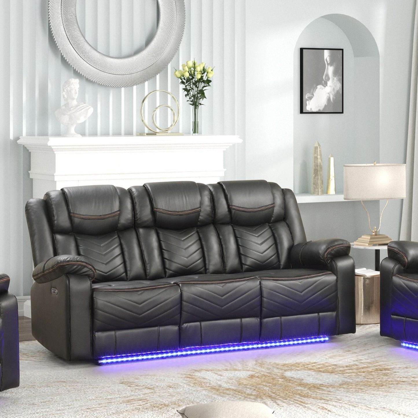 Challenger - LED Power Recliner Sofa