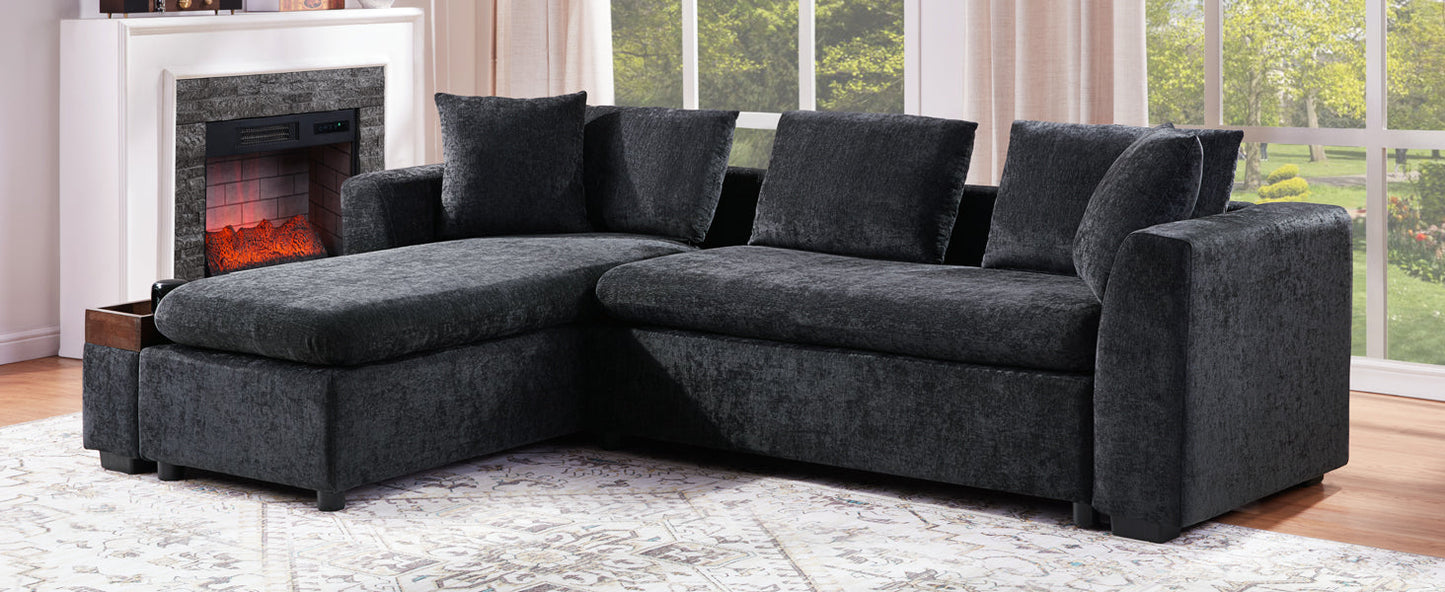L-Shaped Chenille Sectional Sofa