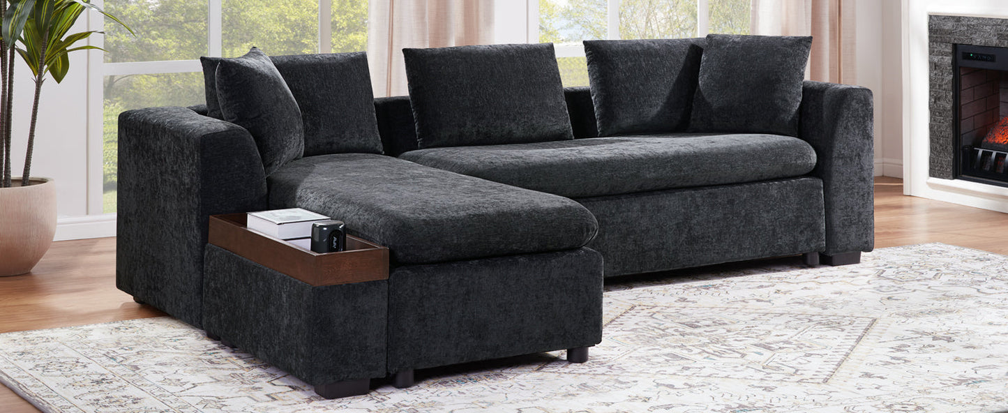 L-Shaped Chenille Sectional Sofa