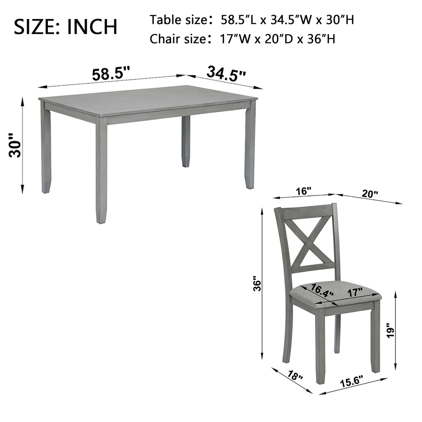 Kitchen Dining Set, Rectangular Dining Table