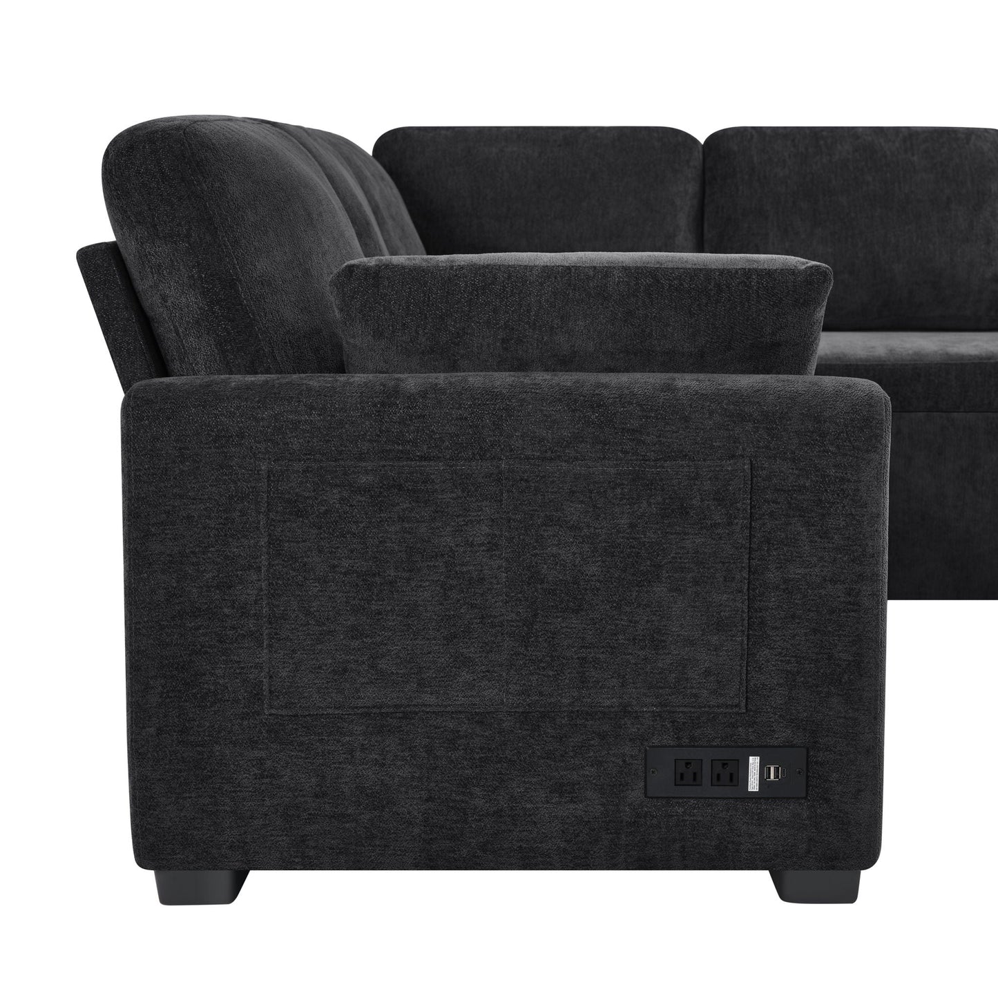 Convertible U-Shaped Sectional Sofa Bed With Reversible Chaise
