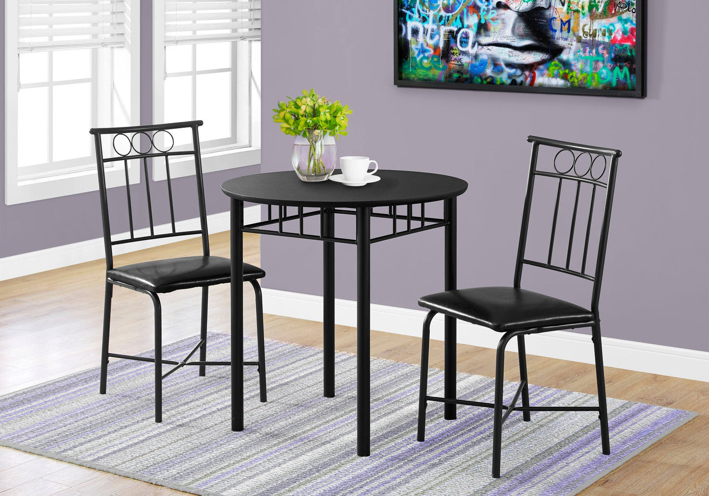3-Piece Dining Table Set, Small, 30" Round
