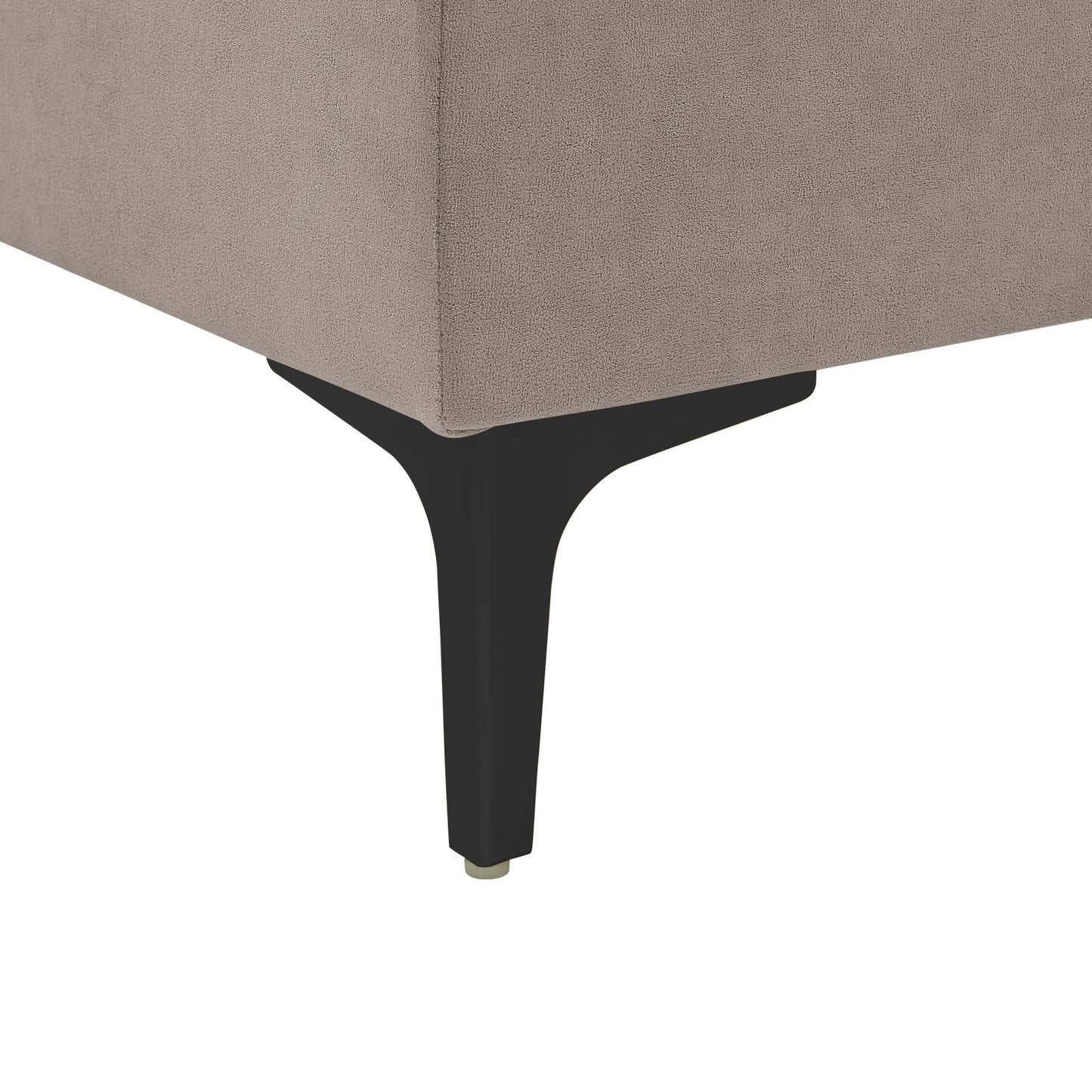 Sectional Sofa U-Shape Polyester Blend Khaki 4-Seat Double Chaise 106x56 In