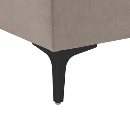 Sectional Sofa U-Shape Polyester Blend Khaki 4-Seat Double Chaise 106x56 In