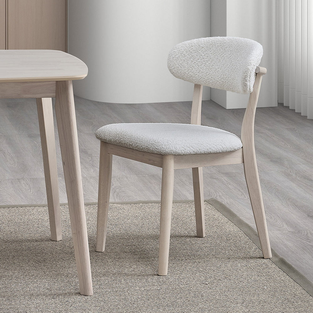 ACTU Scandinavian Dining Table Set with Upholstered Chairs for Small Spaces (Seats 4–6)