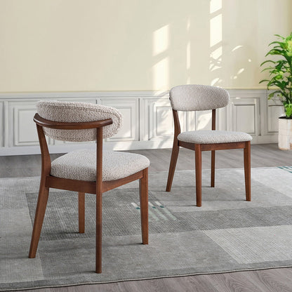 ACTU Scandinavian Dining Table Set with Upholstered Chairs for Small Spaces (Seats 4–6)