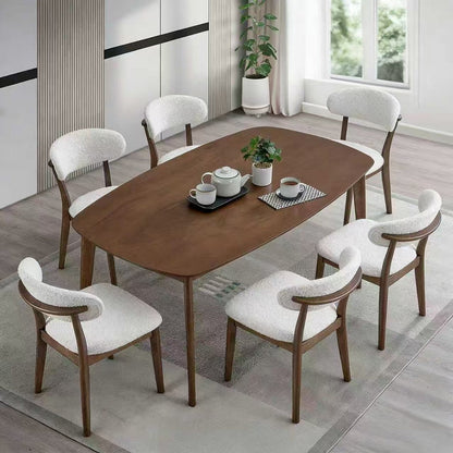 ACTU Scandinavian Dining Table Set with Upholstered Chairs for Small Spaces (Seats 4–6)