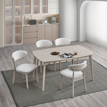 ACTU Scandinavian Dining Table Set with Upholstered Chairs for Small Spaces (Seats 4–6)