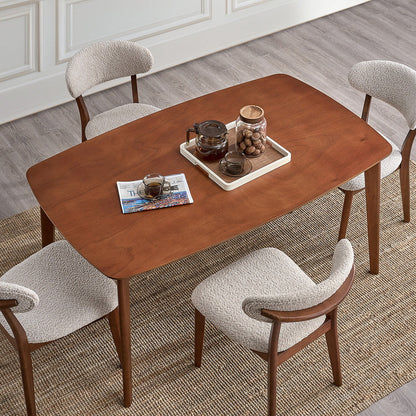 ACTU Scandinavian Dining Table Set with Upholstered Chairs for Small Spaces (Seats 4–6)
