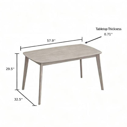 ACTU Scandinavian Dining Table Set with Upholstered Chairs for Small Spaces (Seats 4–6)