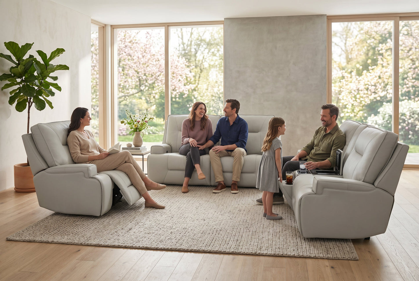 Atlas Fog 3-Piece Power Reclining Living Room Set