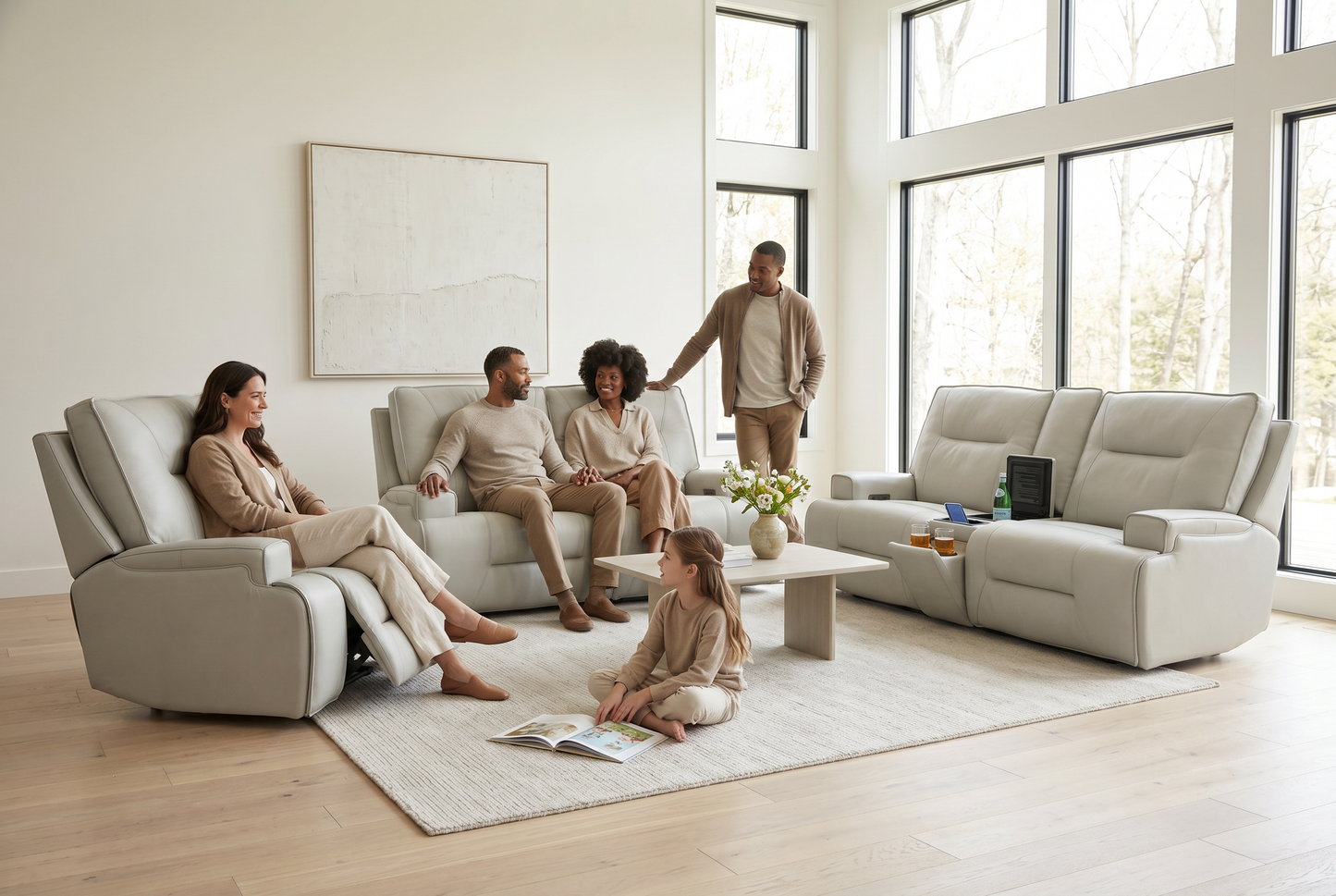 Atlas Fog 3-Piece Power Reclining Living Room Set