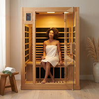 Coronado 2-Person Hemlock Deluxe Infrared Sauna with 6 Carbon Heaters — Lifestyle