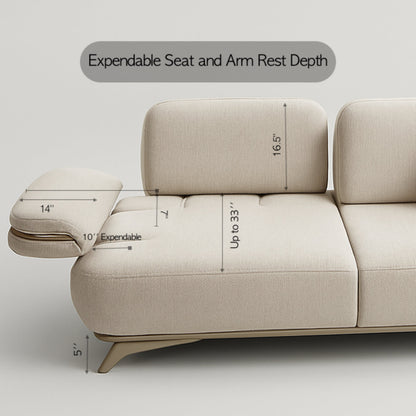 Lara Luxe Expandable Deep- 3 Seater Sofa (94")