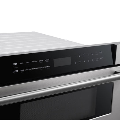 Forno Capoliveri 30-Inch Microwave Drawer, Stainless Steel, 1.2 cu.ft, 900 Watts, Built-In, Touch Control LCD Display, Auto-Touch Open/Close, 11 Power Levels, Sensor Cooking