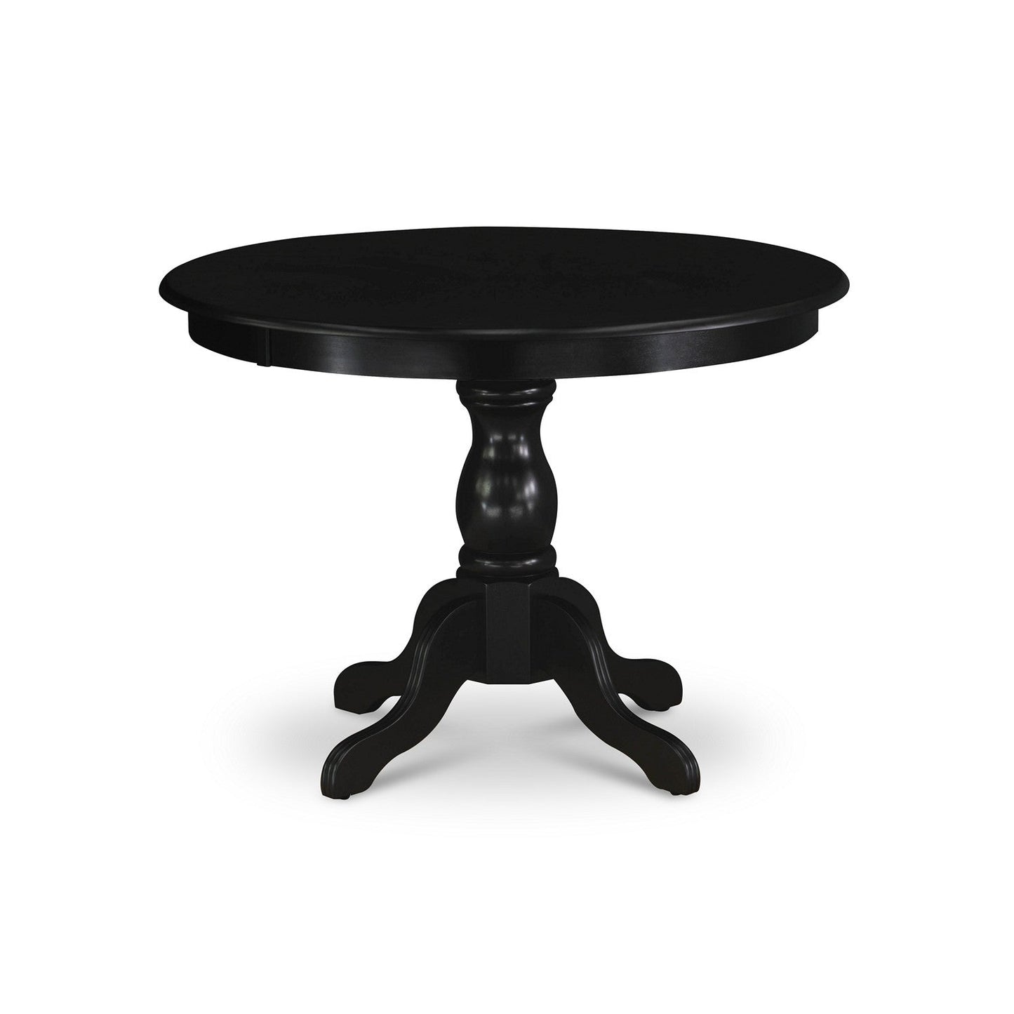 EAST WEST FURNITURE - ANVA3-BLK-C - 3-Pc Kitchen Dining Set- 2 Wood Chair and Kitchen Dining Table - Linen Fabric Seat and Slatted Chair Back (Black Finish)