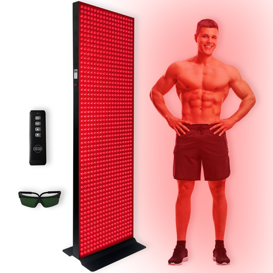EXESAS    1008 LED, 5040W Dual-Chip, Red Light Therapy Device for Full Body, 4-Wavelengths Infrared LED Panel for Skin, Weight, Pain, Wellness
