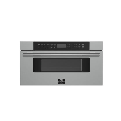 Forno Capoliveri 30-Inch Microwave Drawer, Stainless Steel, 1.2 cu.ft, 900 Watts, Built-In, Touch Control LCD Display, Auto-Touch Open/Close, 11 Power Levels, Sensor Cooking