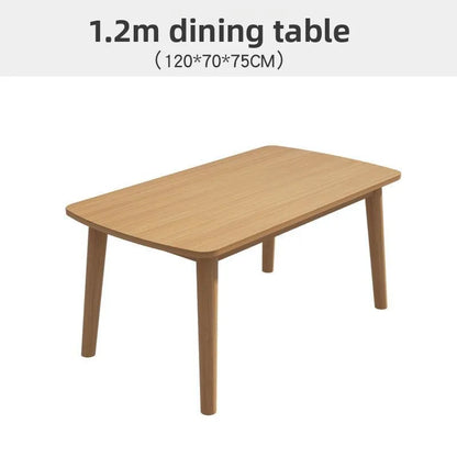 Nordic Solid Wood Dining Table Set 4 6 Chairs Rectangular Natural Wood Finish Small Apartment Home Kitchen Dining Room Furniture