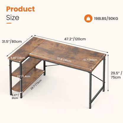 JHK L Shaped Desk Computer Desk With Reversible Storage