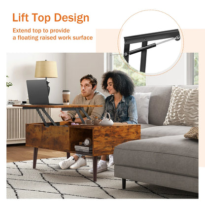 JHK Lift Top Coffee Table With Storage Modern Living Room