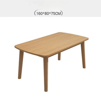 Nordic Solid Wood Dining Table Set 4 6 Chairs Rectangular Natural Wood Finish Small Apartment Home Kitchen Dining Room Furniture