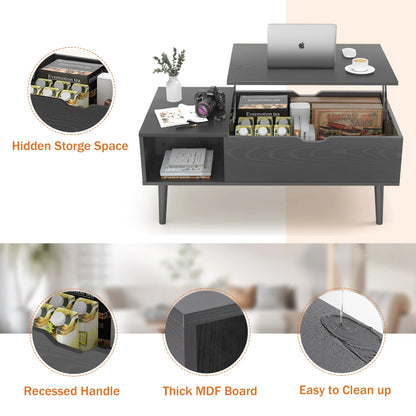 JHK Lift Top Coffee Table With Storage Modern Living Room
