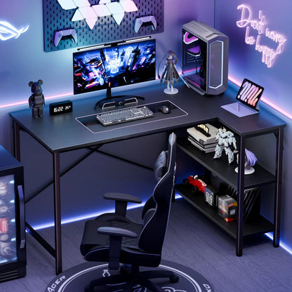 JHK L Shaped Desk Computer Desk With Reversible Storage