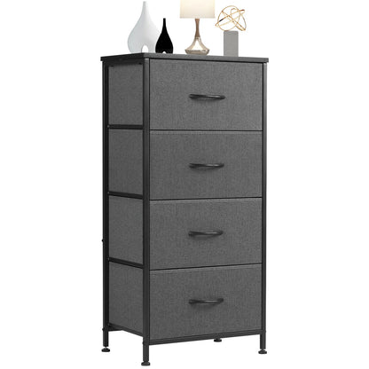 JHK Modern Dresser Nightstand With Fabric Drawers Storage Cabinet