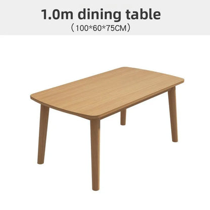 Nordic Solid Wood Dining Table Set 4 6 Chairs Rectangular Natural Wood Finish Small Apartment Home Kitchen Dining Room Furniture