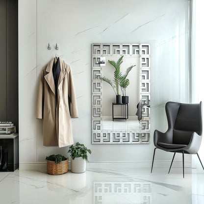 Venetian Art Mirror With Beveled Glass Edge For Living Room