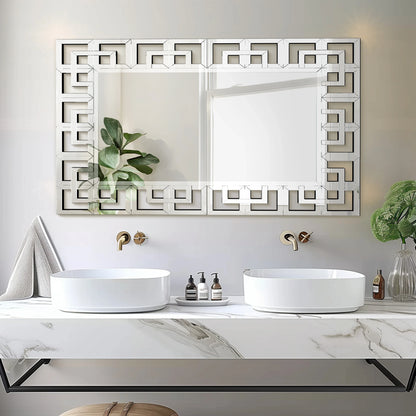 Venetian Art Mirror With Beveled Glass Edge For Living Room